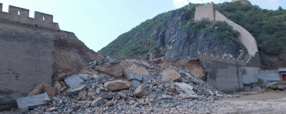 2-метровый участок Великой Китайской стены обрушился из-за землетрясения